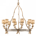 Gold Glass Candle chandelier - Flora Verge for dining room view 1