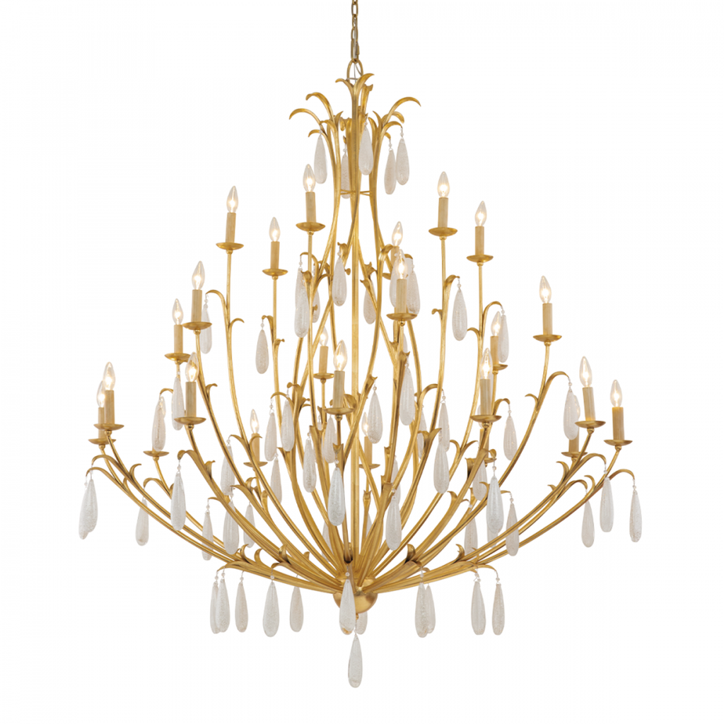 Gold Iron Candle chandelier - Kestrel Verge for dining room view 1