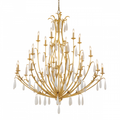 Gold Iron Candle chandelier - Kestrel Verge for dining room view 1