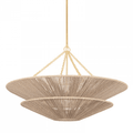 Gold Rattan Candle chandelier - Livia Peak for dining room view 1