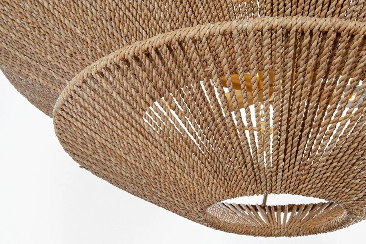 Gold Rattan Candle chandelier - Livia Peak for dining room view 2