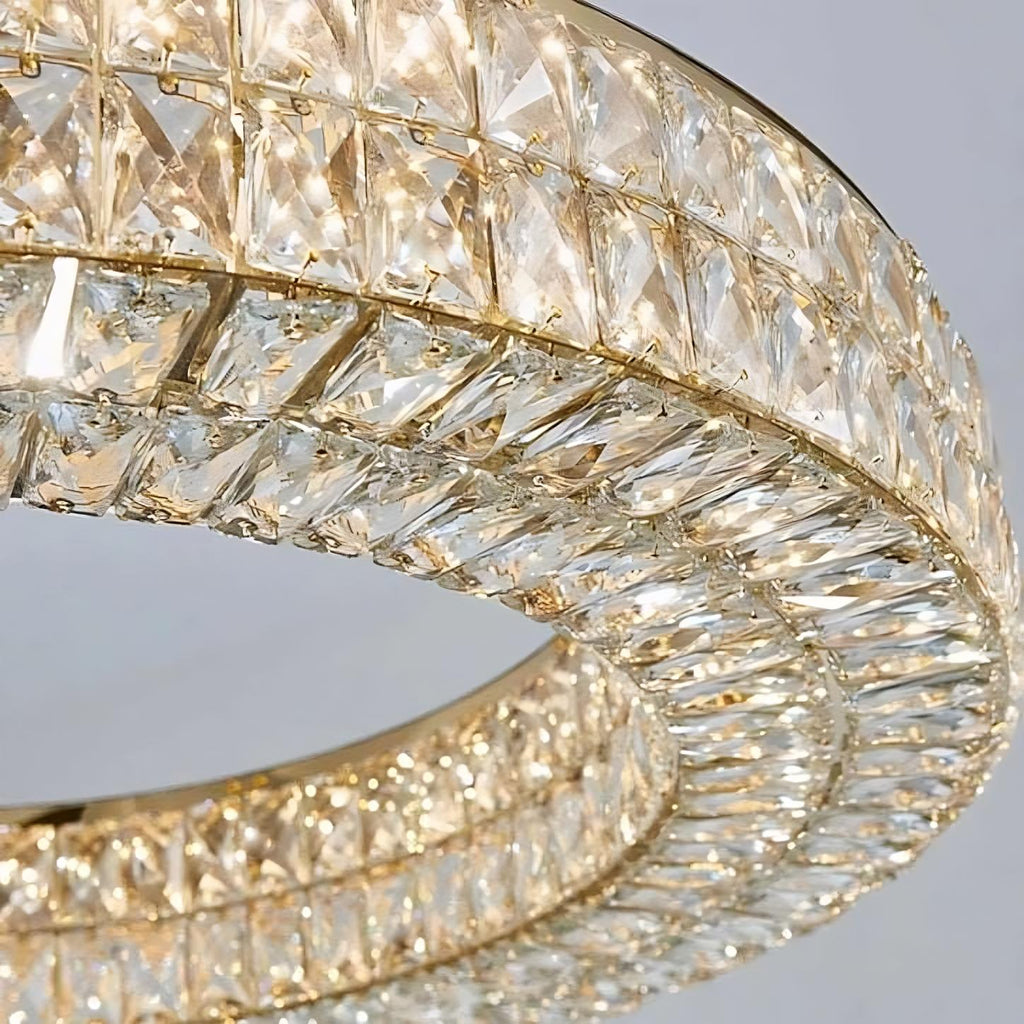 Gold Crystal Round chandelier - Iris Bay for dining room view 6