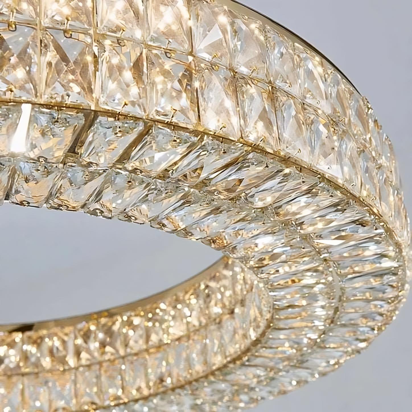 Gold Crystal Round chandelier - Iris Bay for dining room view 6