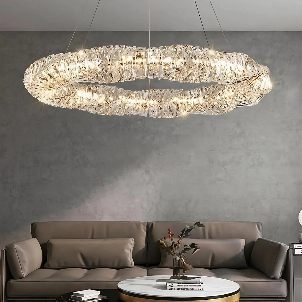 Clear Crystal Round chandelier - Kestrel Lane for dining room view 1