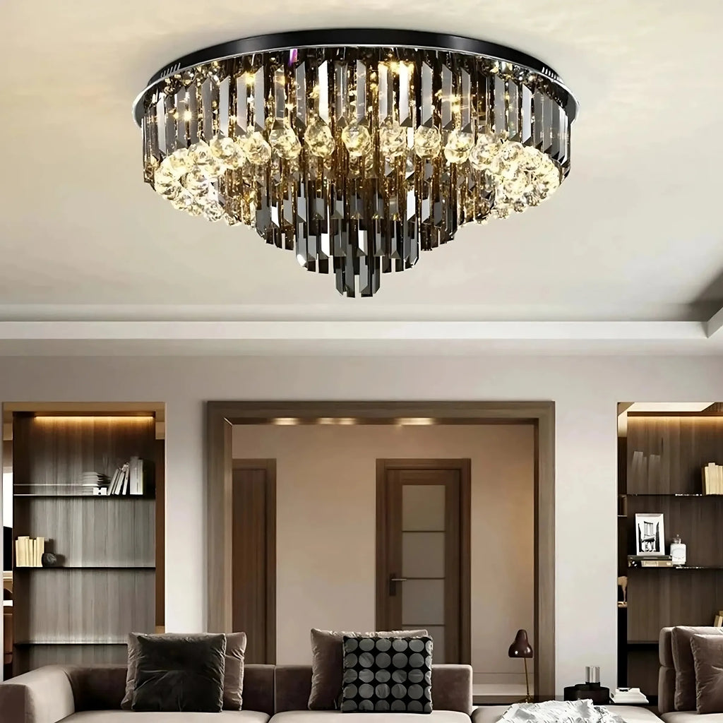 Smoke Crystal chandelier - Orion Bay for dining room view 2