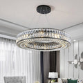 Black Crystal Round chandelier - Zelia House for dining room view 1