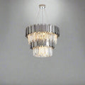 Chrome Crystal Tiered chandelier - Soren House for dining room view 1