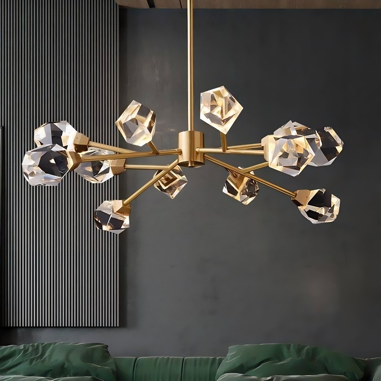 Copper Crystal chandelier - Yule House for dining room view 1
