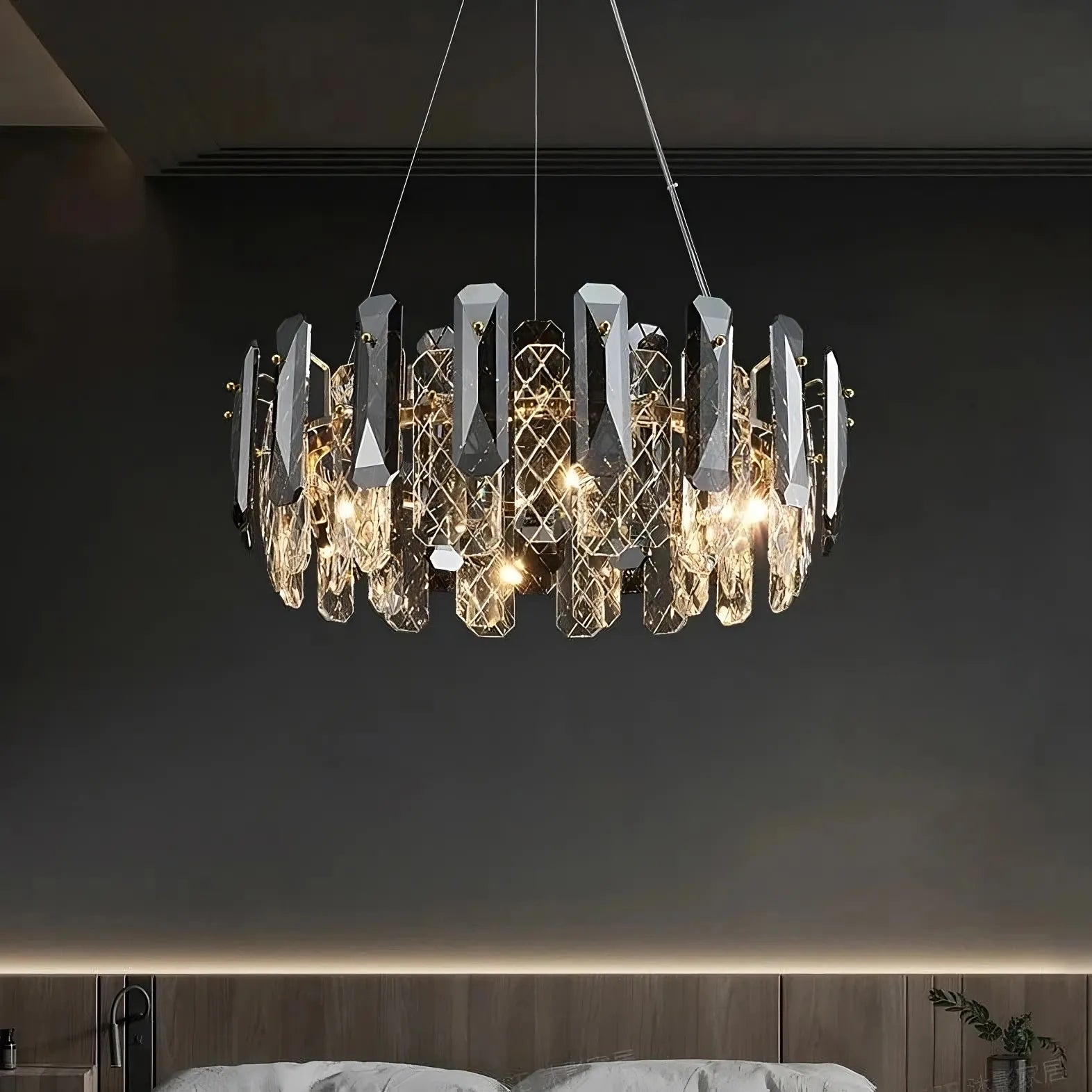 Crystal Round chandelier - Eden House for dining room view 2