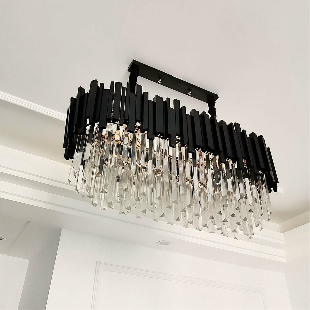 Black Crystal chandelier - Ottilie Court for dining room view 3