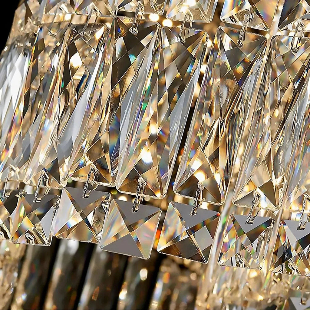Clear Crystal Linear chandelier - Solene Lane for dining room view 3