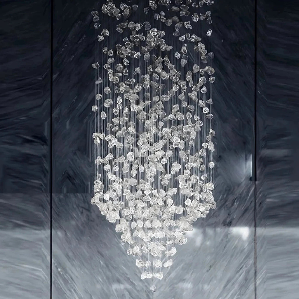 Black Crystal Linear chandelier - Caro Lane for dining room view 12