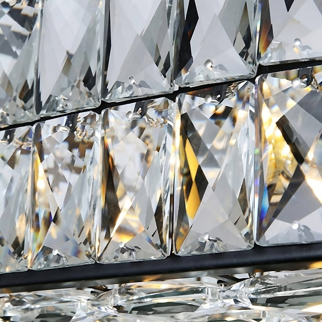 Black Crystal Linear chandelier - Orion Lane for dining room view 5