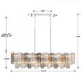 Clear Crystal Linear chandelier - Zelia Nest for dining room view 1