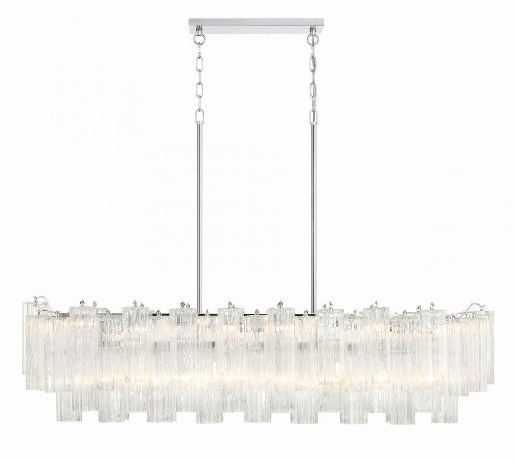 Clear Crystal Linear chandelier - Belen Nest for dining room view 1