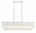 Clear Crystal Linear chandelier - Belen Nest for dining room view 1
