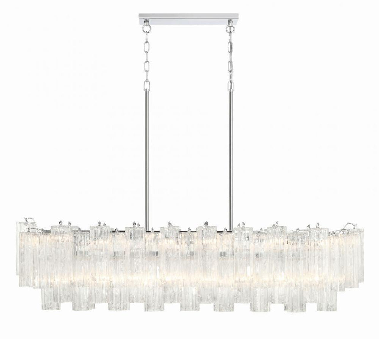 Clear Crystal Linear chandelier - Belen Nest for dining room view 1