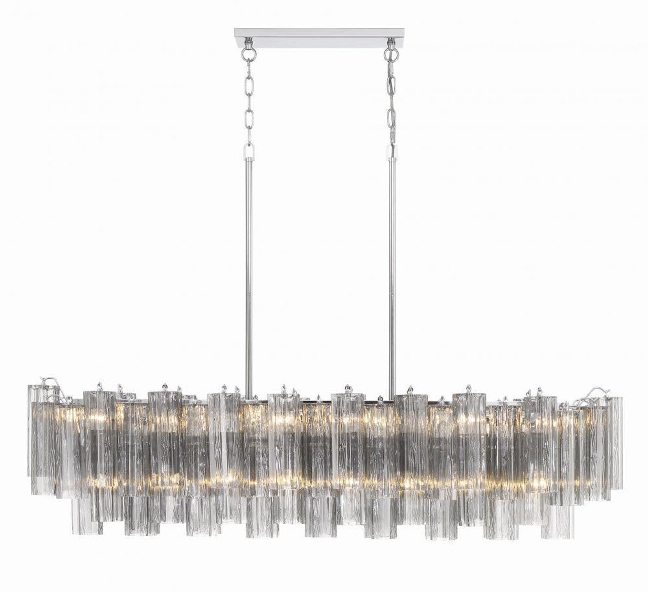Clear Crystal Linear chandelier - Caro Nest for dining room view 1
