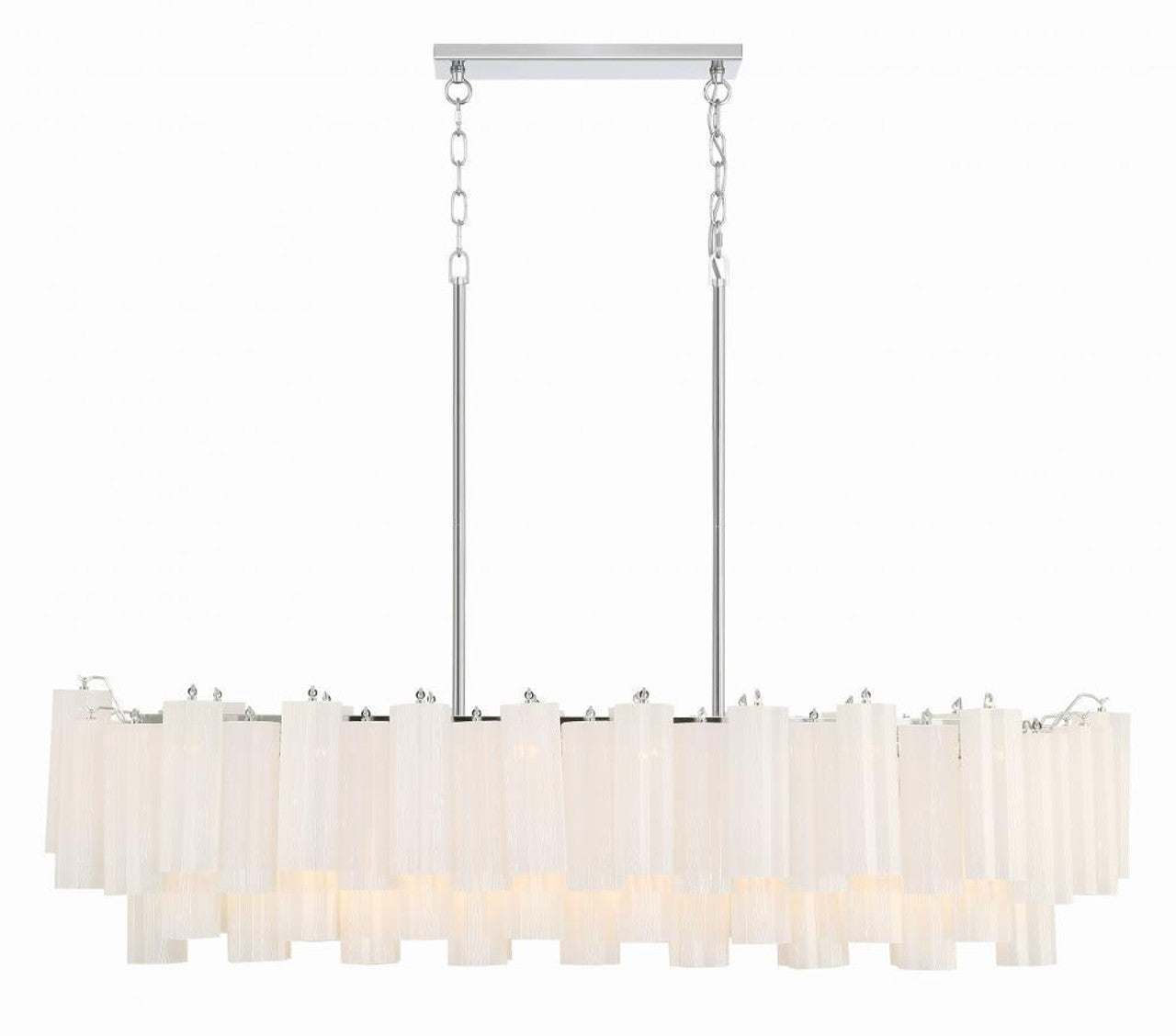 White Crystal Linear chandelier - Gilda Nest for dining room view 1