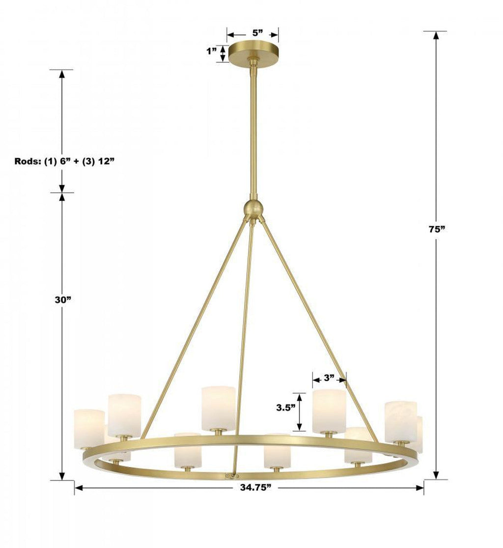 White Brass chandelier - Noor Nest for dining room view 5