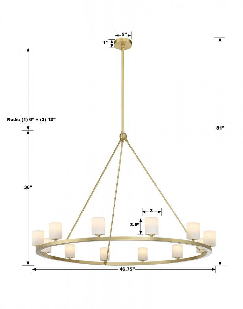 White Brass chandelier - Noor Nest for dining room view 3
