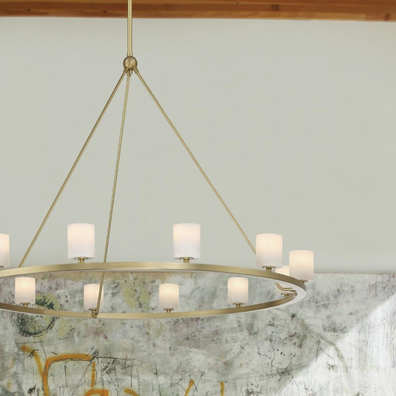 White Brass chandelier - Noor Nest for dining room view 2