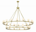 White Brass chandelier - Riven Nest for dining room view 1