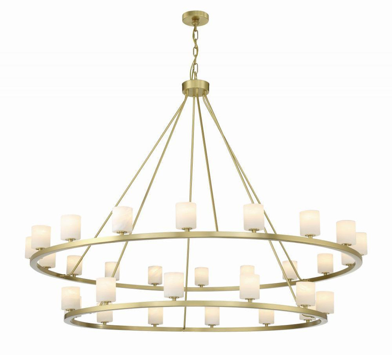 White Brass chandelier - Riven Nest for dining room view 1