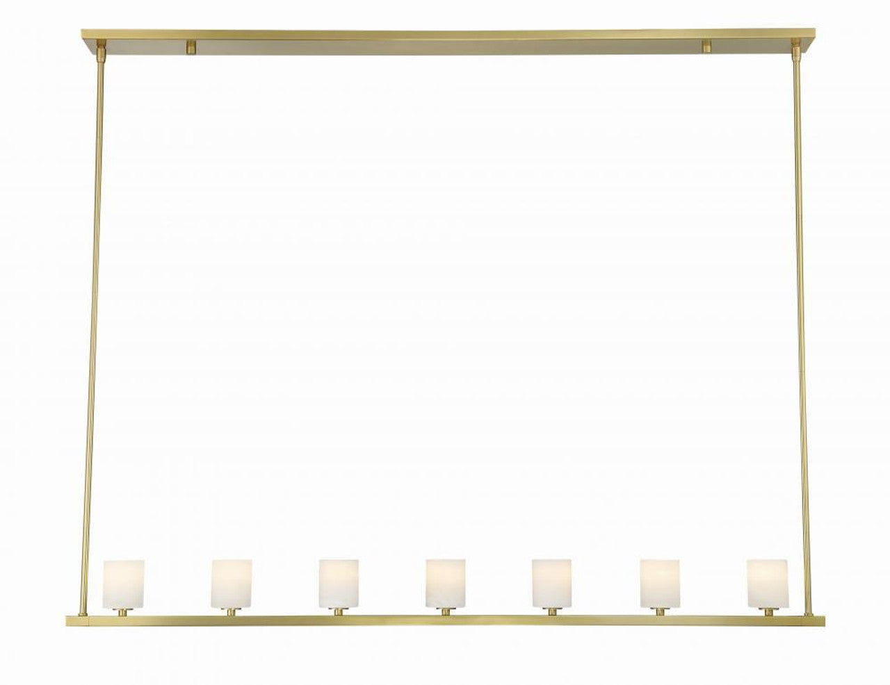7-Light 56 in. White Brass Linear LED Chandelier - Piper Nest | Tianguang Chandelier