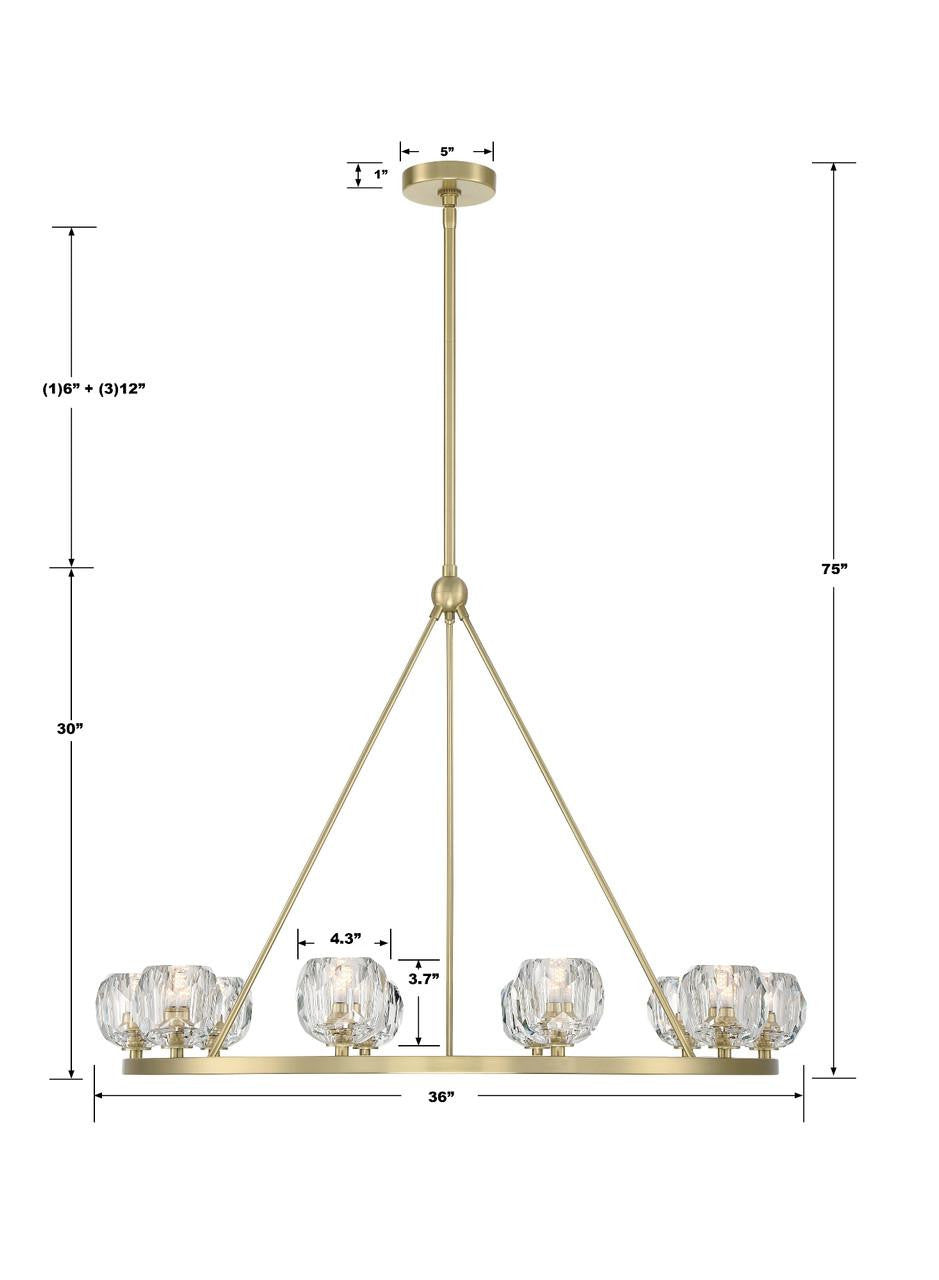 Clear Crystal chandelier - Solene Trace for dining room view 2