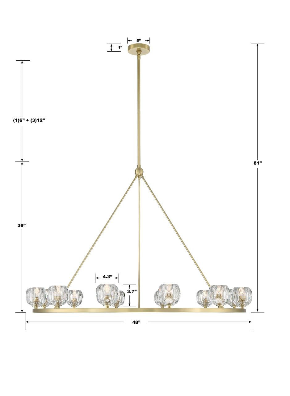 Clear Crystal chandelier - Isla Trace for dining room view 2