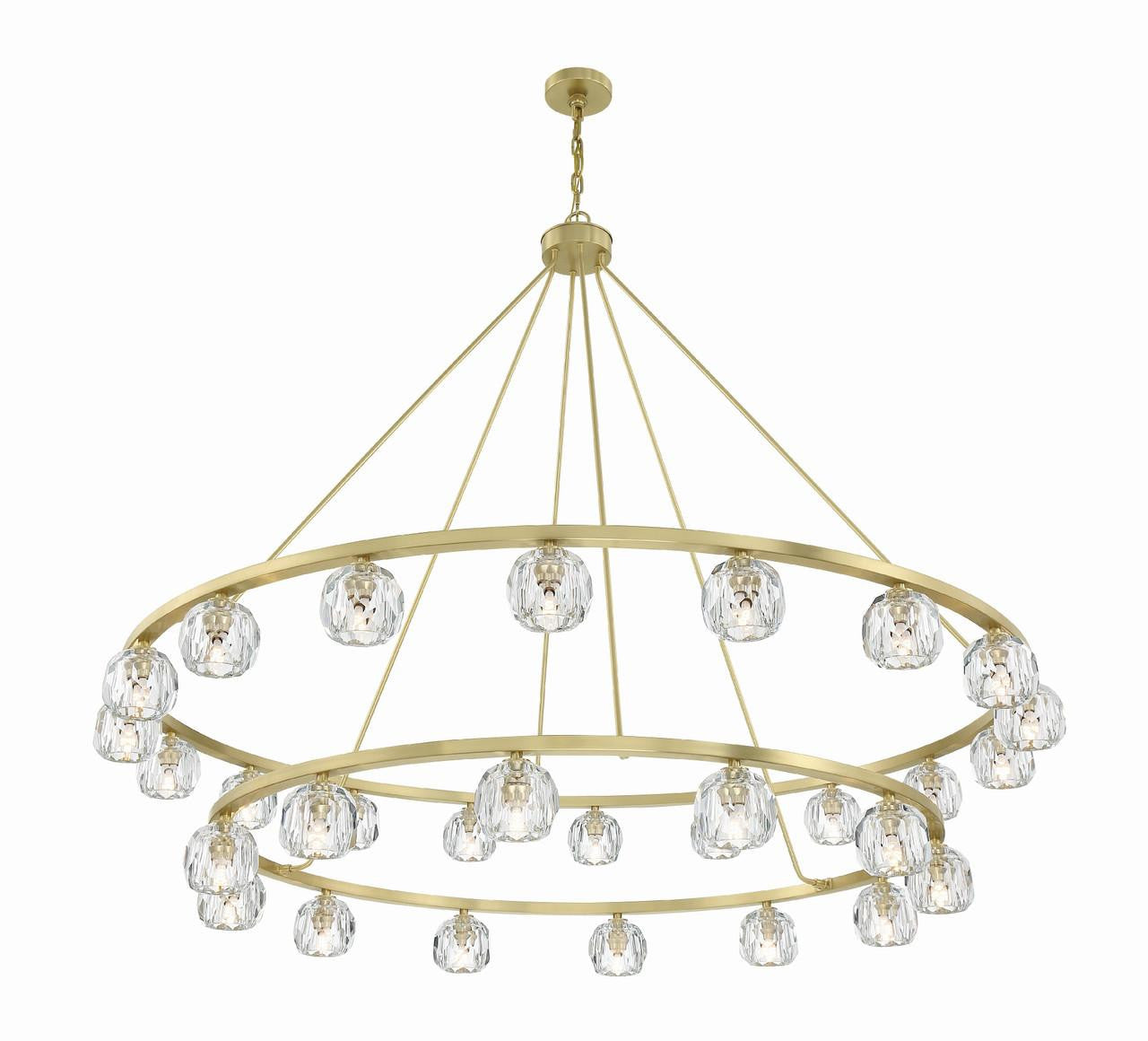 Clear Crystal Linear chandelier - Vesper Trace for dining room view 6