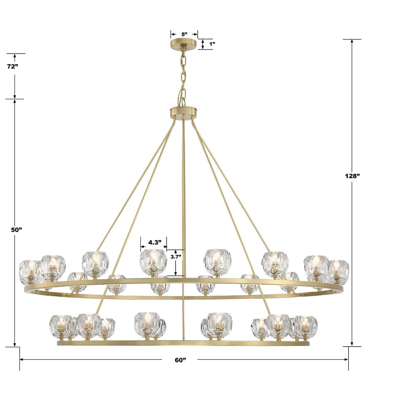 Clear Crystal chandelier - Ansel Trace for dining room view 2