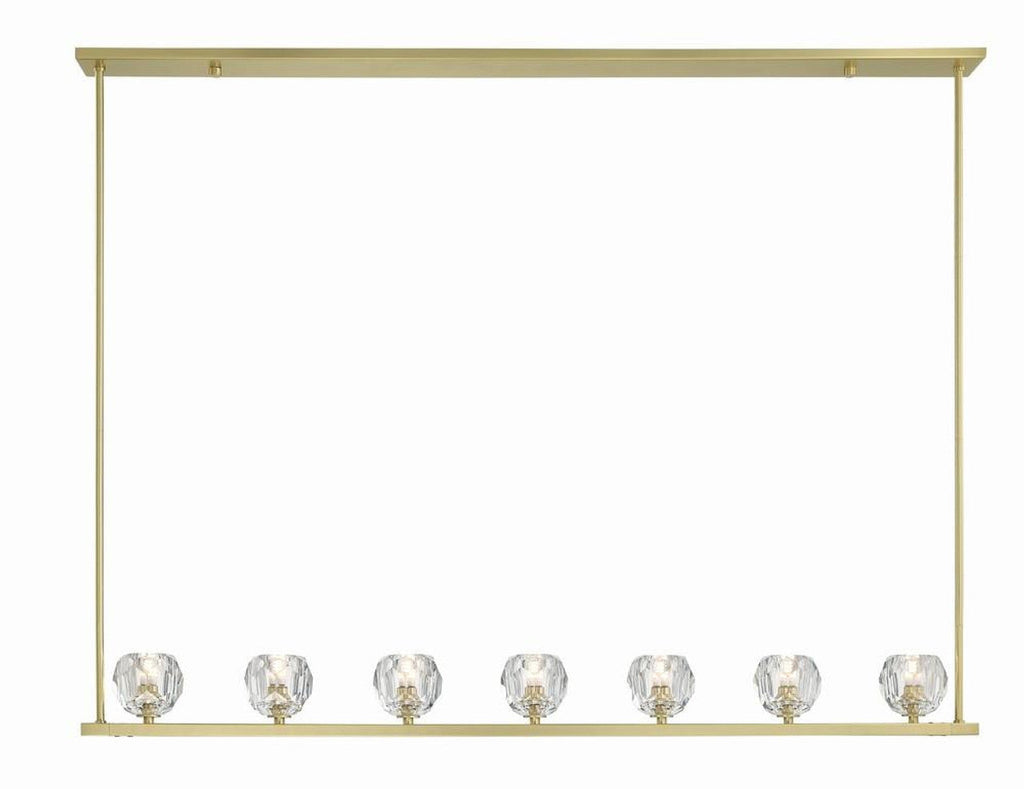 Clear Crystal Linear chandelier - Vesper Trace for dining room view 1