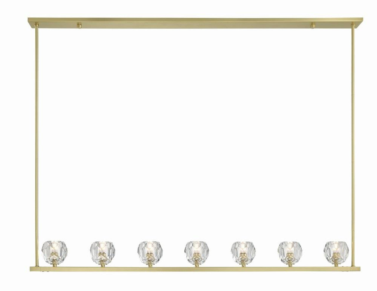 Clear Crystal Linear chandelier - Vesper Trace for dining room view 1