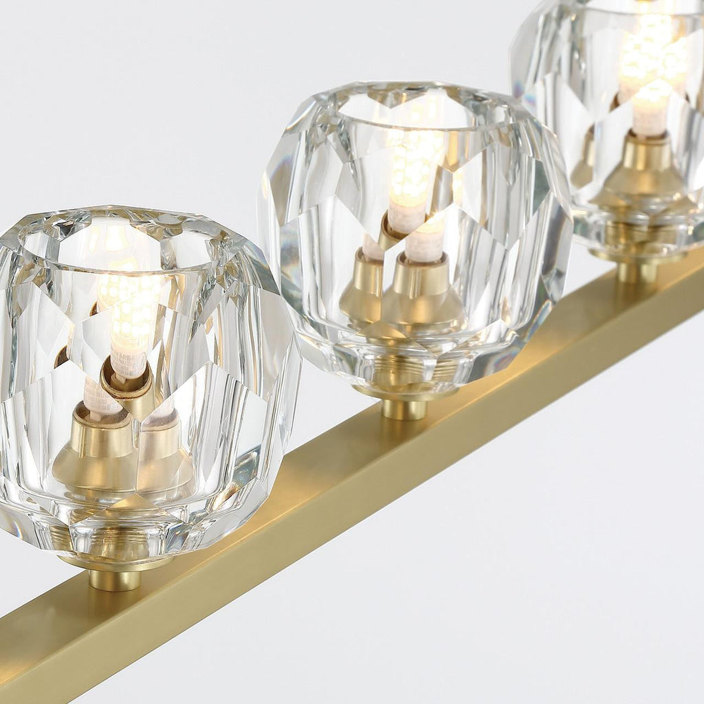 Clear Crystal Linear chandelier - Vesper Trace for dining room view 3