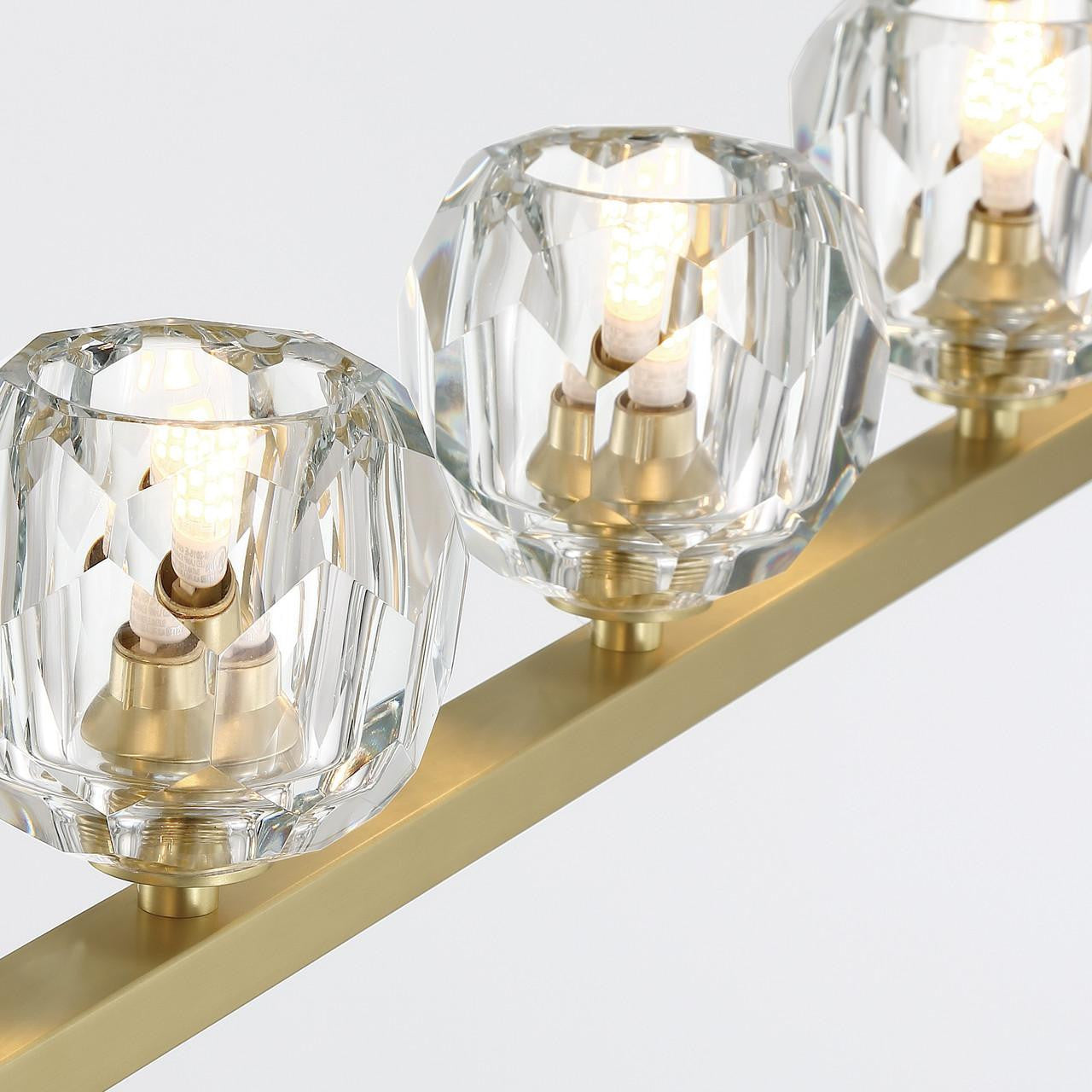 Clear Crystal Linear chandelier - Vesper Trace for dining room view 3