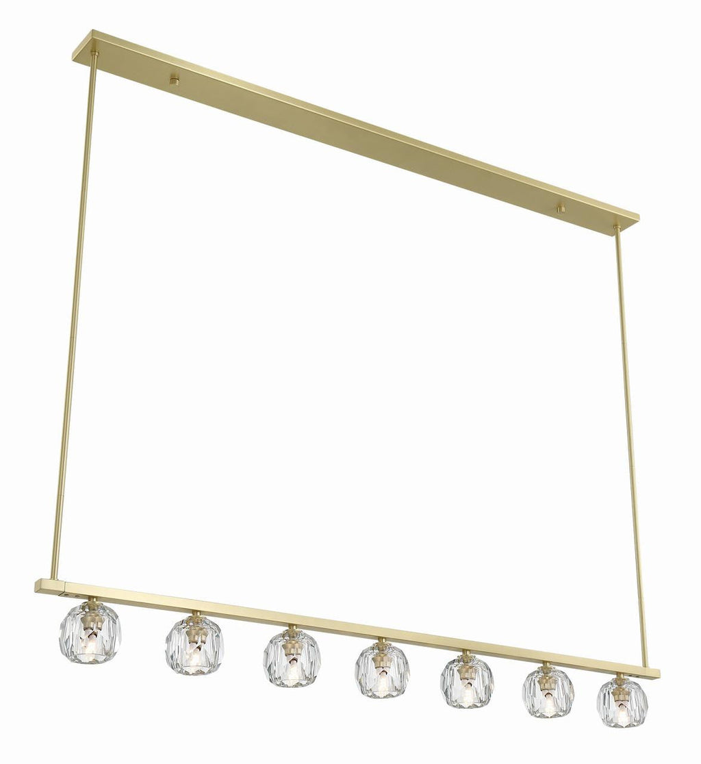 Clear Crystal Linear chandelier - Vesper Trace for dining room view 4