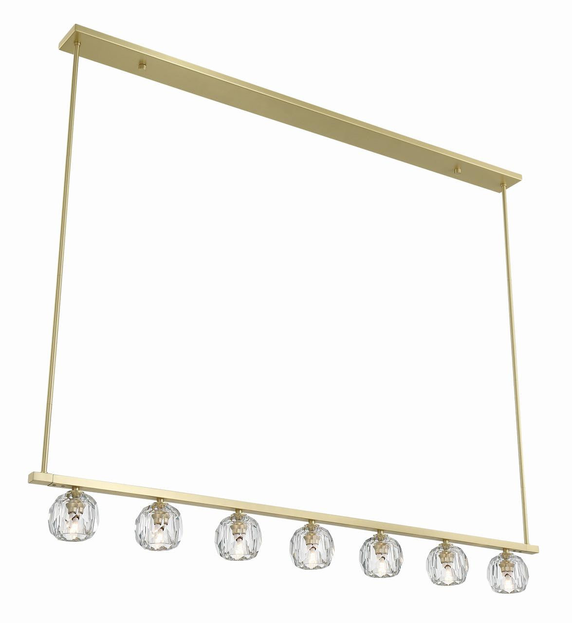 Clear Crystal Linear chandelier - Vesper Trace for dining room view 4