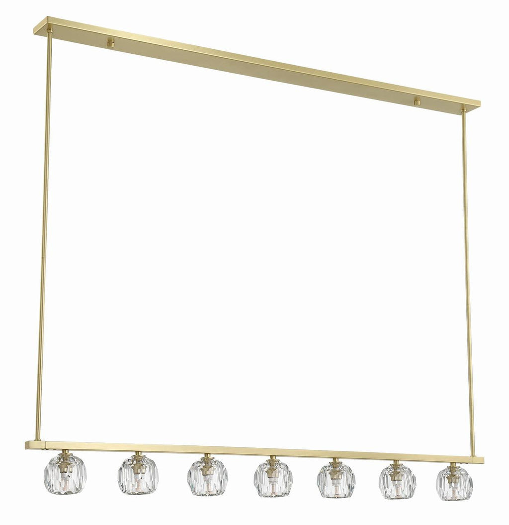Clear Crystal Linear chandelier - Vesper Trace for dining room view 5