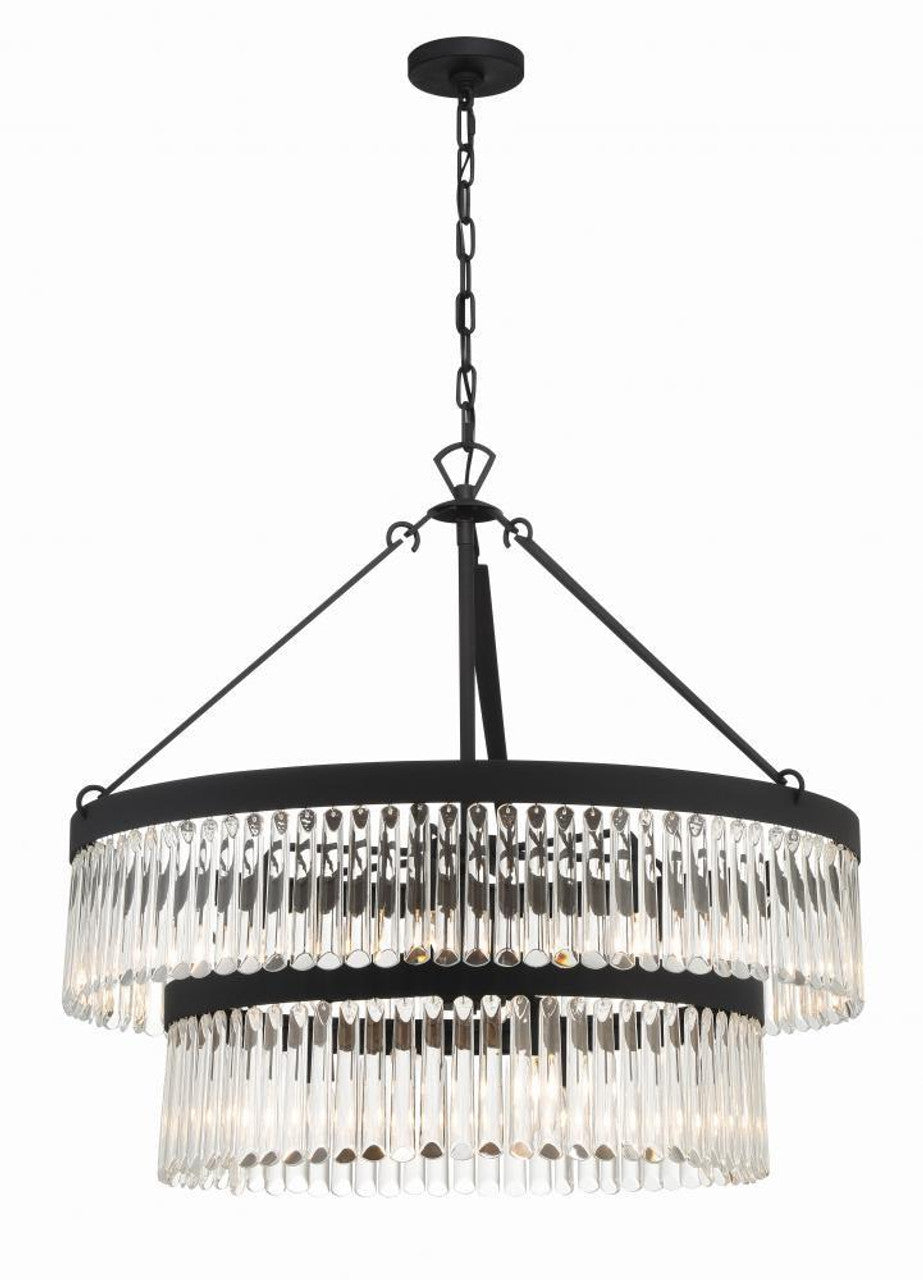 White Alabaster Linear chandelier - Keira Nest for dining room view 5