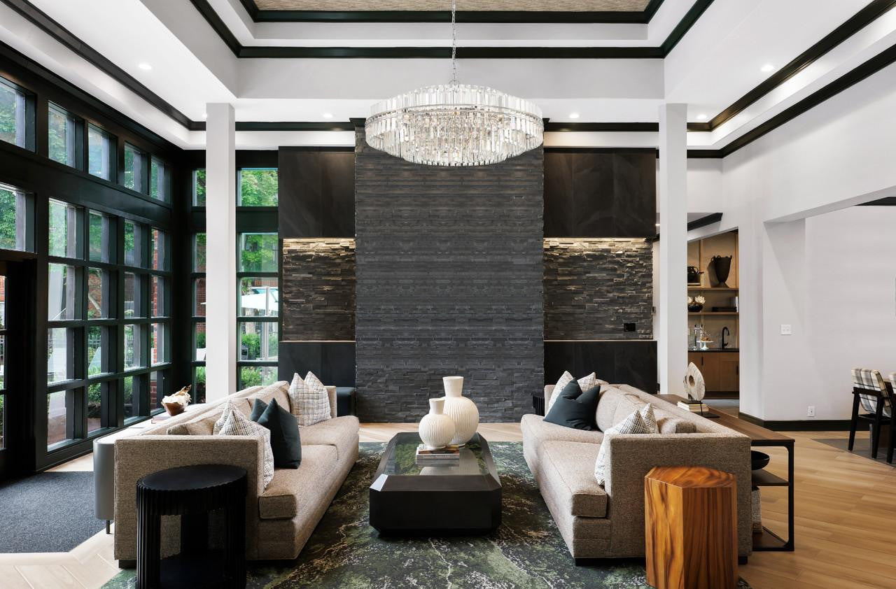 Polished Nickel Crystal Tiered chandelier - Della Trace for dining room view 2