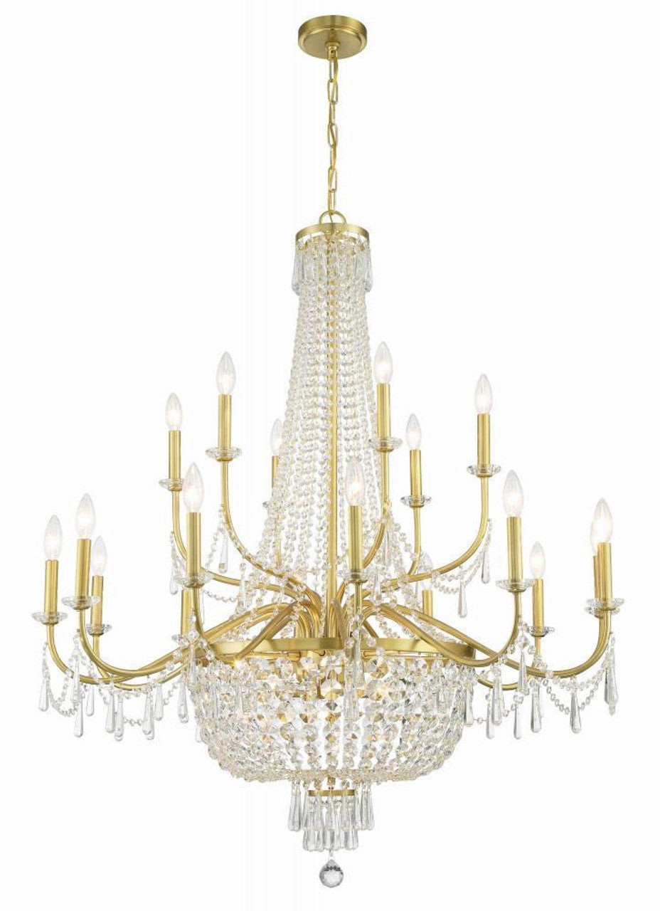 Aged Brass Crystal Candle chandelier - Jovie Nest for dining room view 5