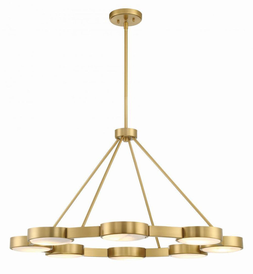 White Alabaster Linear chandelier - Keira Nest for dining room view 4