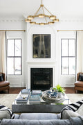 White Alabaster Linear chandelier - Keira Nest for dining room view 1