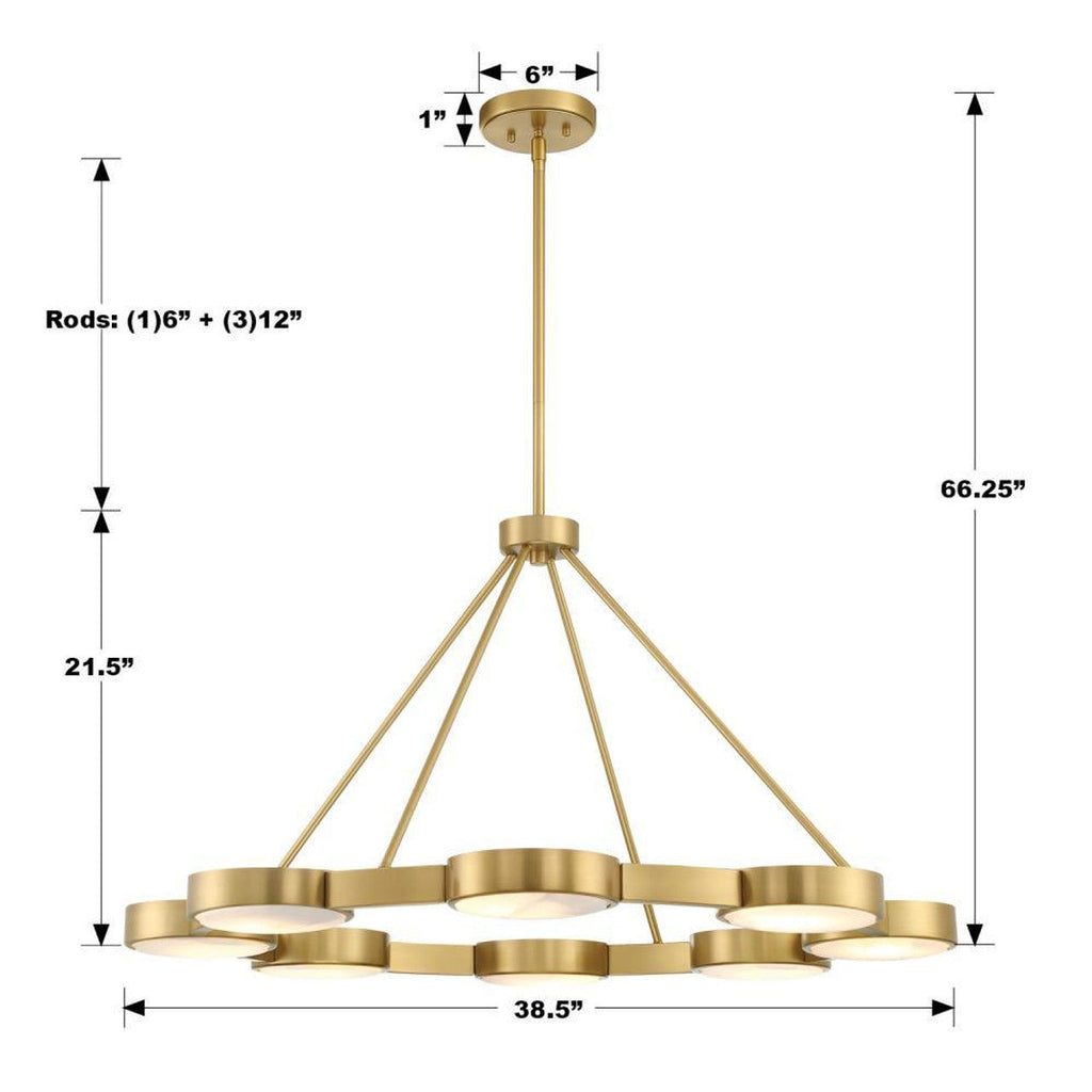 White Alabaster Linear chandelier - Keira Nest for dining room view 2