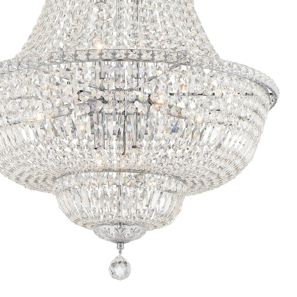 Polished Nickel Crystal Tiered chandelier - Della Trace for dining room view 8