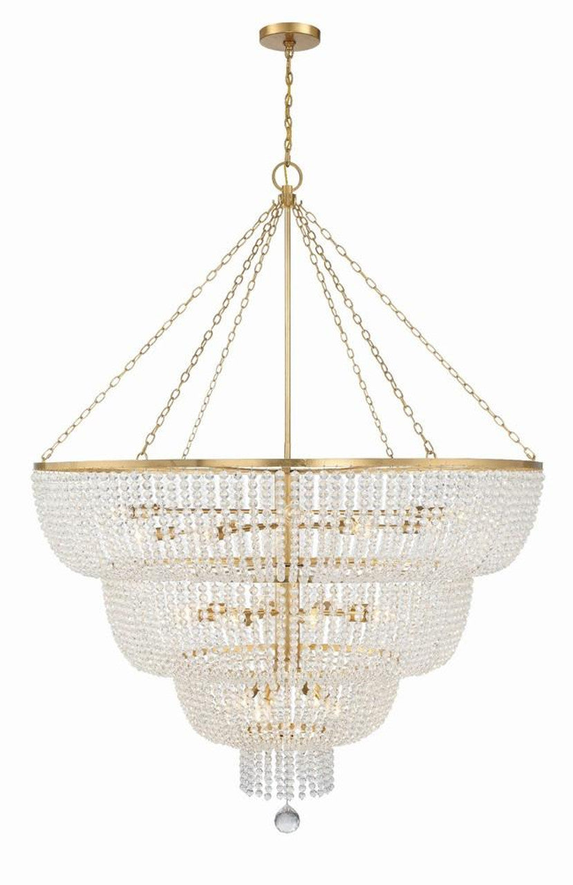 Gold Crystal chandelier - Iris Trace for dining room view 1