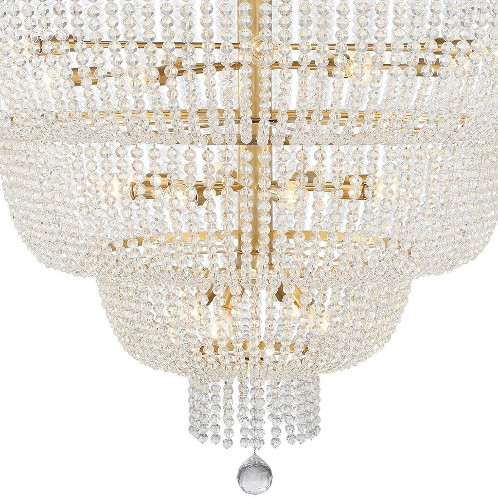Gold Crystal chandelier - Iris Trace for dining room view 6
