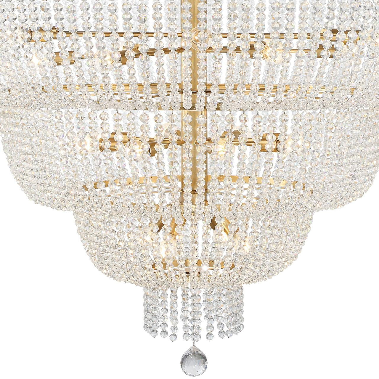 Gold Crystal chandelier - Iris Trace for dining room view 6